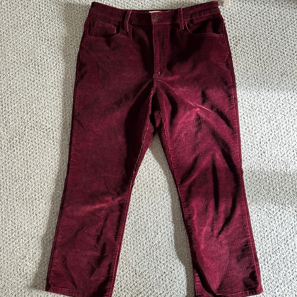 Universal threads corduroy burgundy pants size 14 boot cut ankle